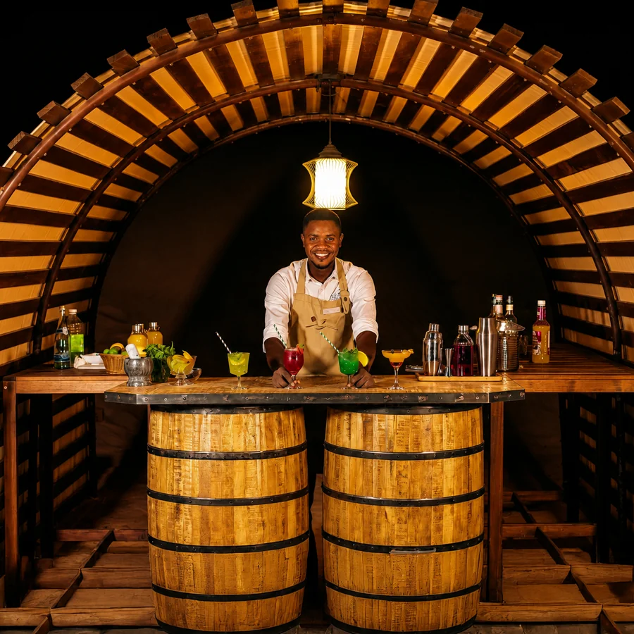Cocktail bar at the luxury desert dinner